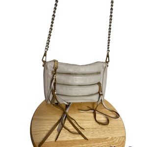 Rebecca Minkoff Leather Ivory Mini 5 Zip Crossbody Bag